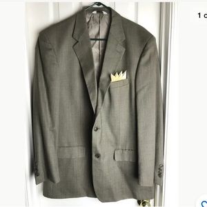 GERALD AUSTIN WOOL Tan Brown Light Plaid Blazer44L